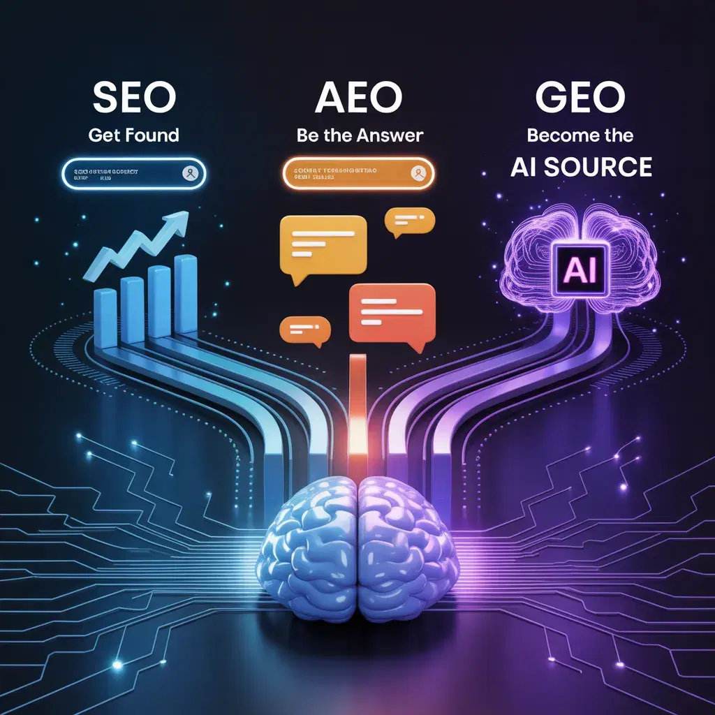 The evolution of search: SEO, AEO (Answer Engine Optimization), and GEO (Generative Engine Optimization) for small businesses