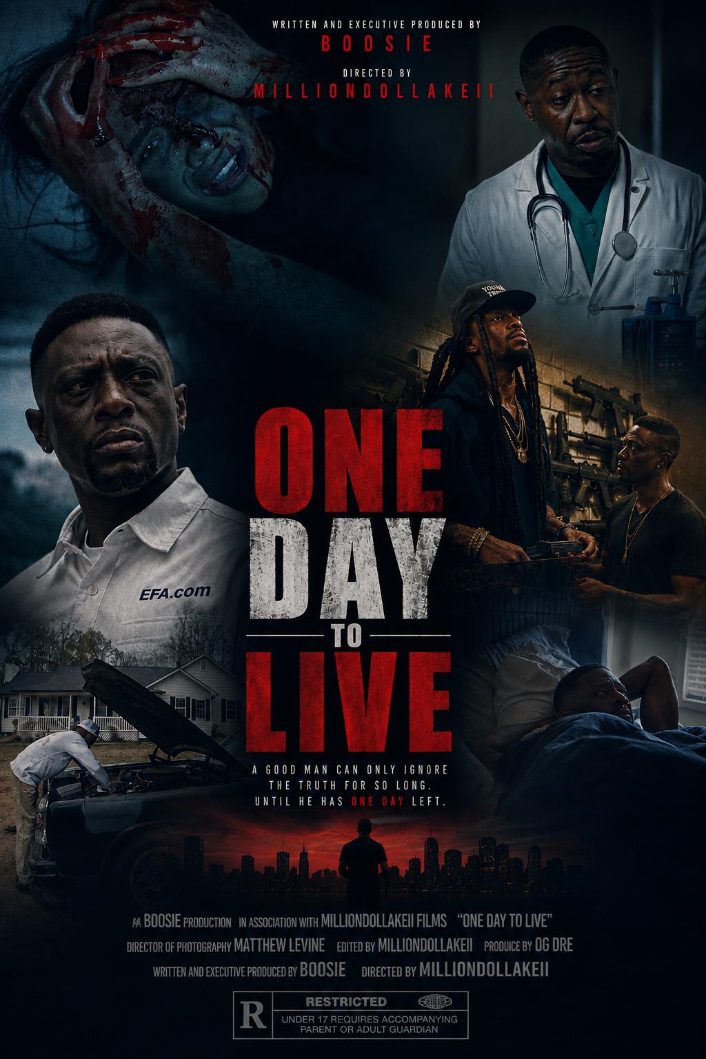 One Day To Live movie poster showing several characters around the red and white title